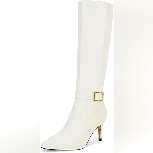 (39-2902) COUTGO Womens Knee High Boots Stiletto Heels Sz 8.5 - Picture 3 of 11